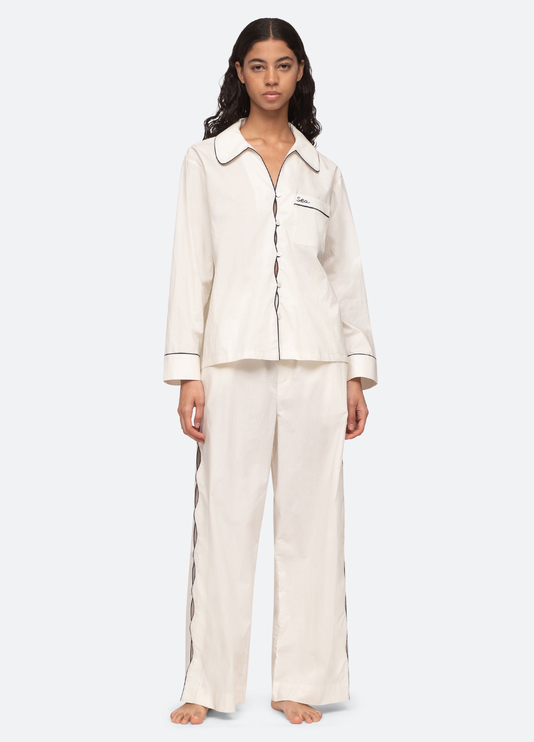Vesta PJ Set White|Navy