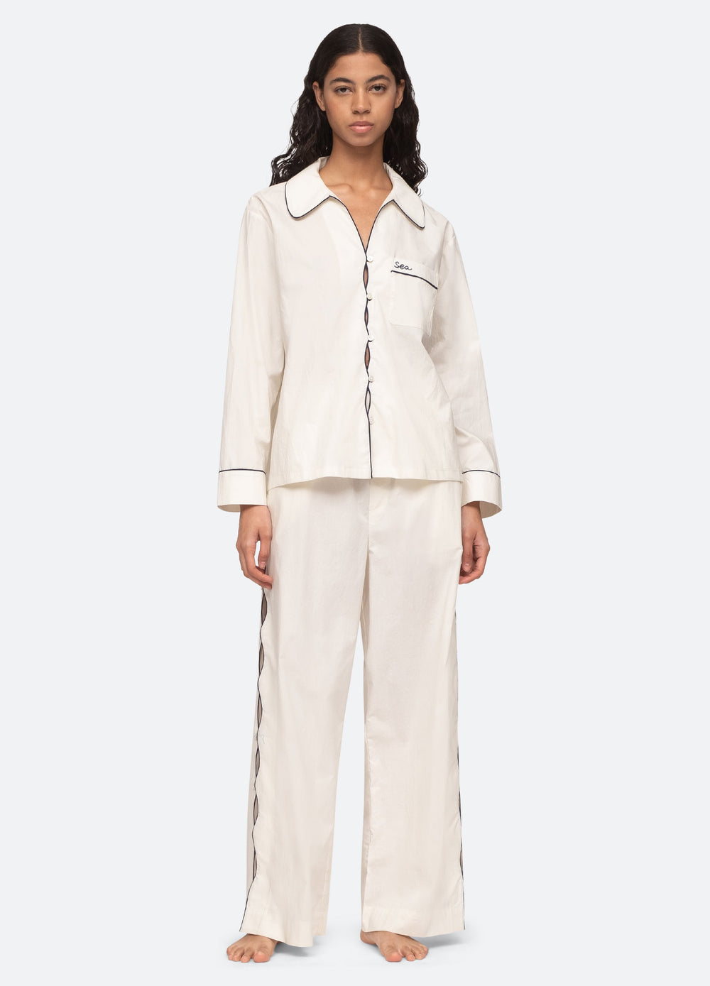 Vesta PJ Set White|Navy