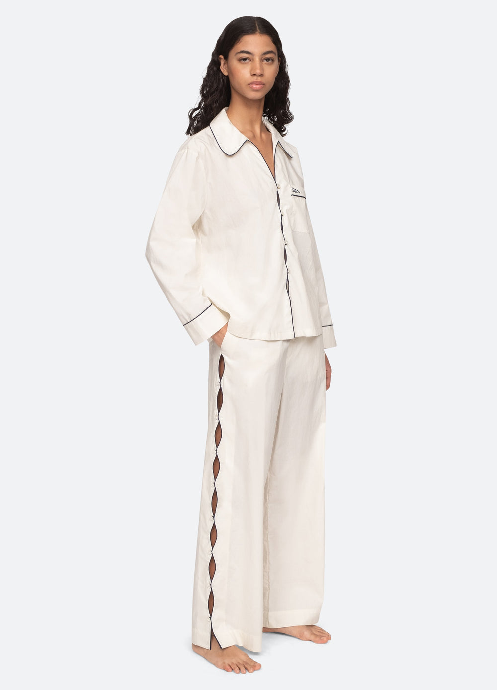 Vesta PJ Set White|Navy