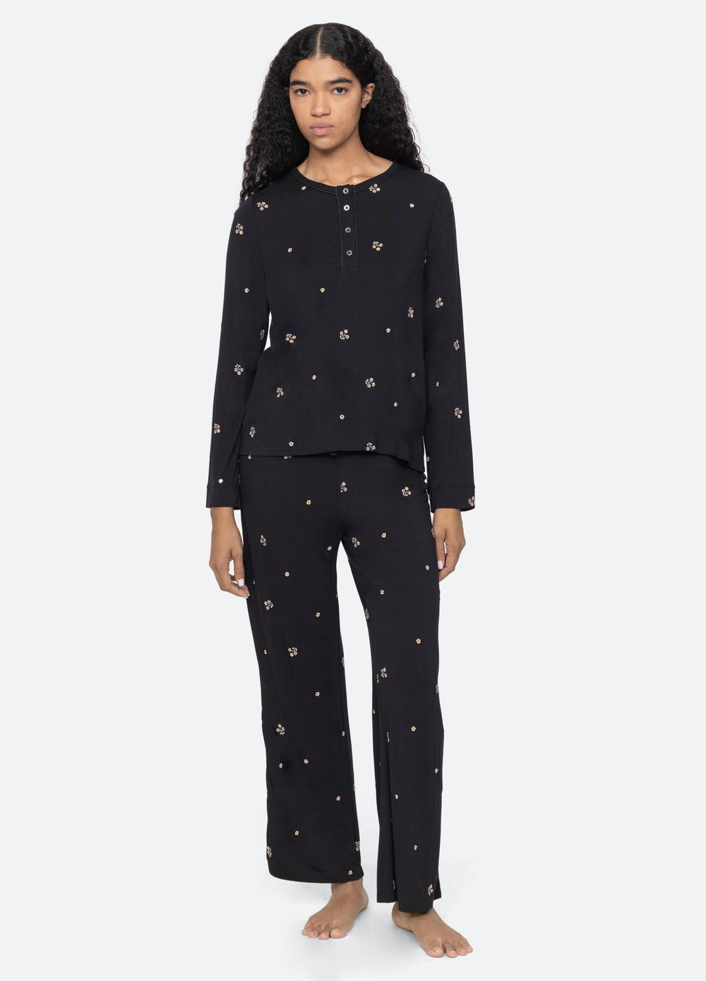 Orla PJ Set Black|Cream