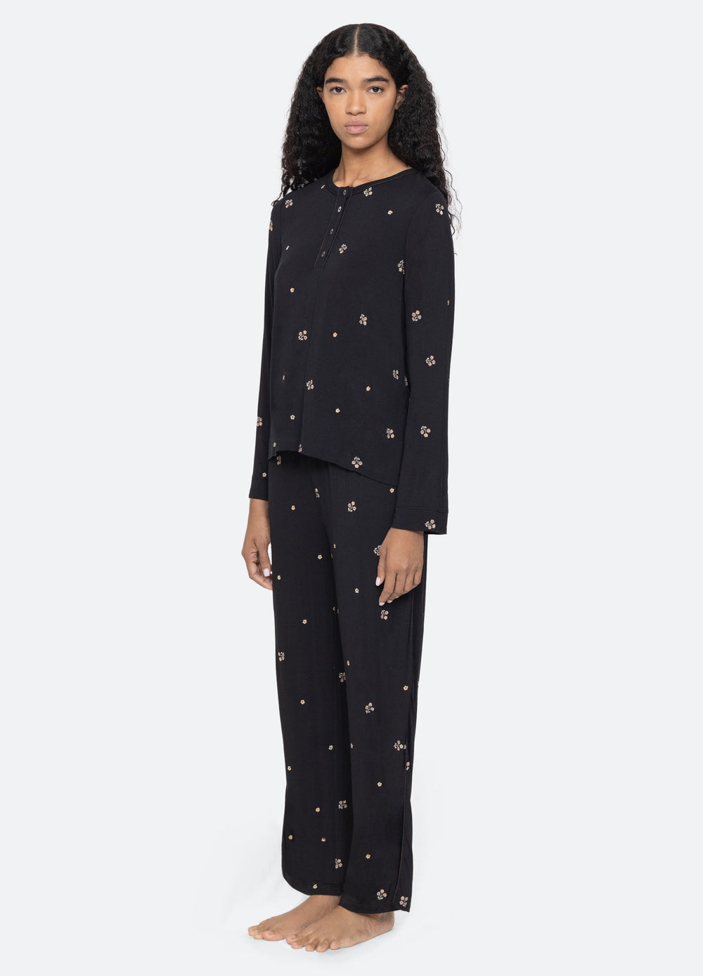 Orla PJ Set Black|Cream