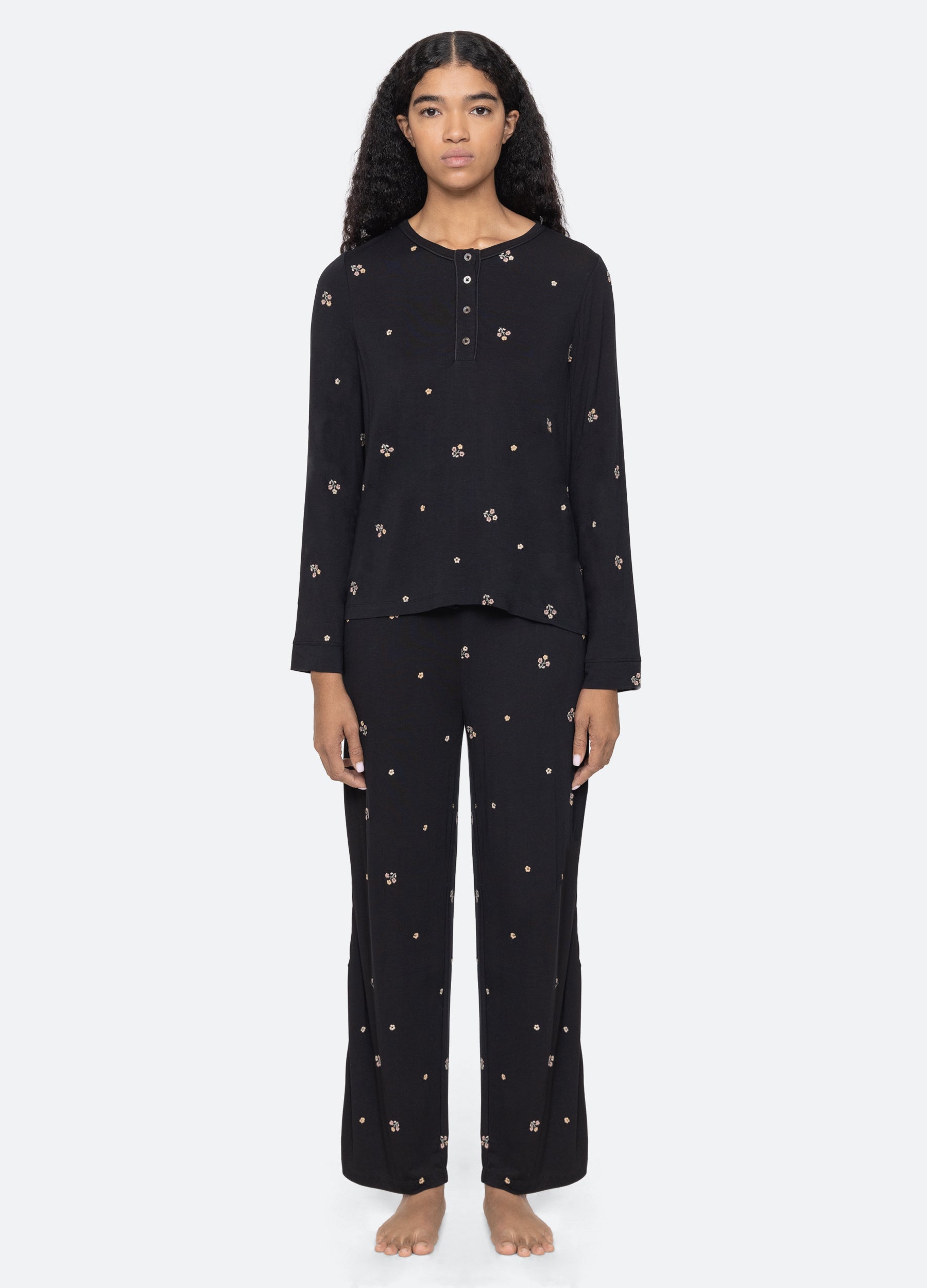 Orla PJ Set Black|Cream