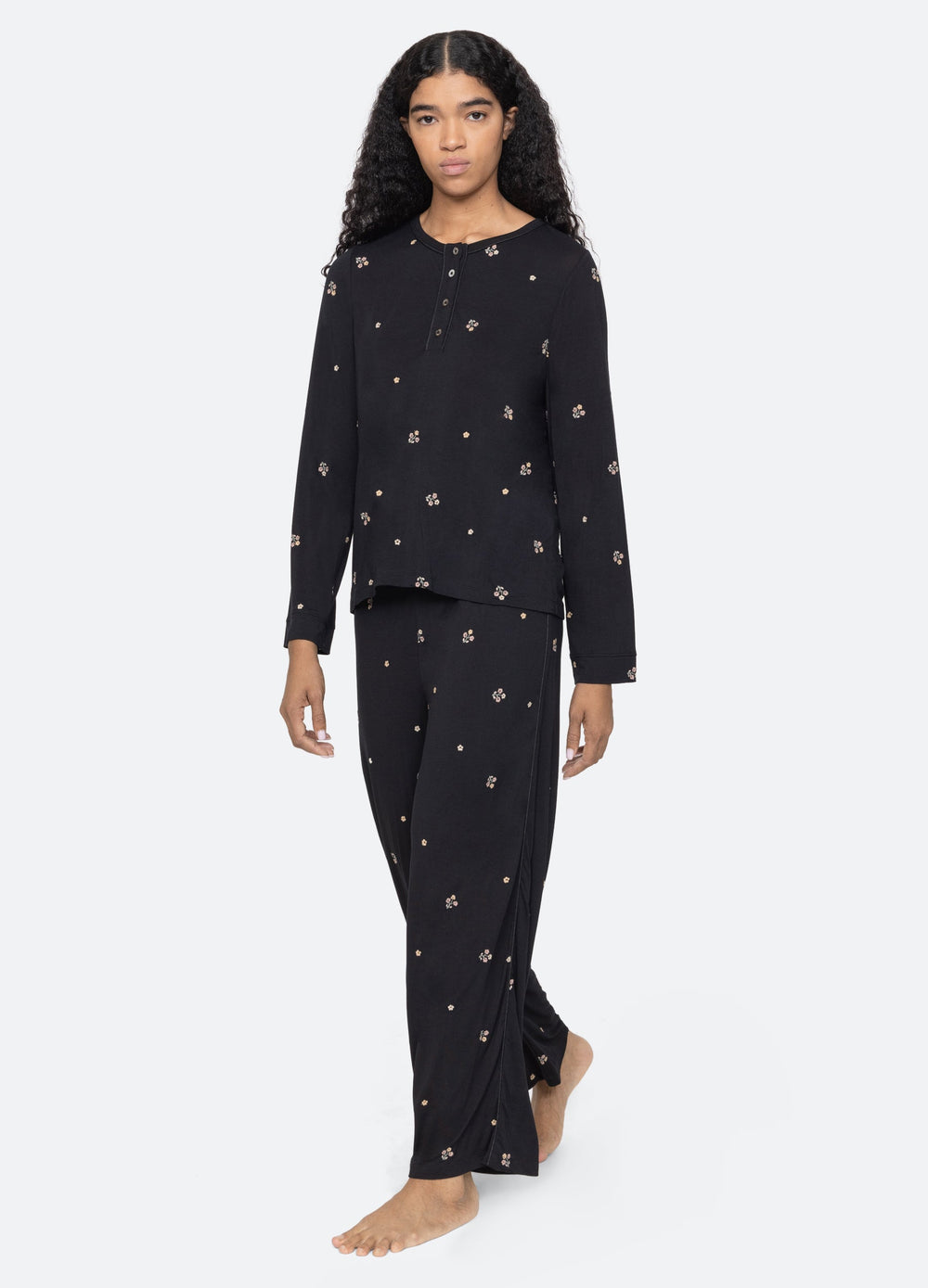 Orla PJ Set Black|Cream