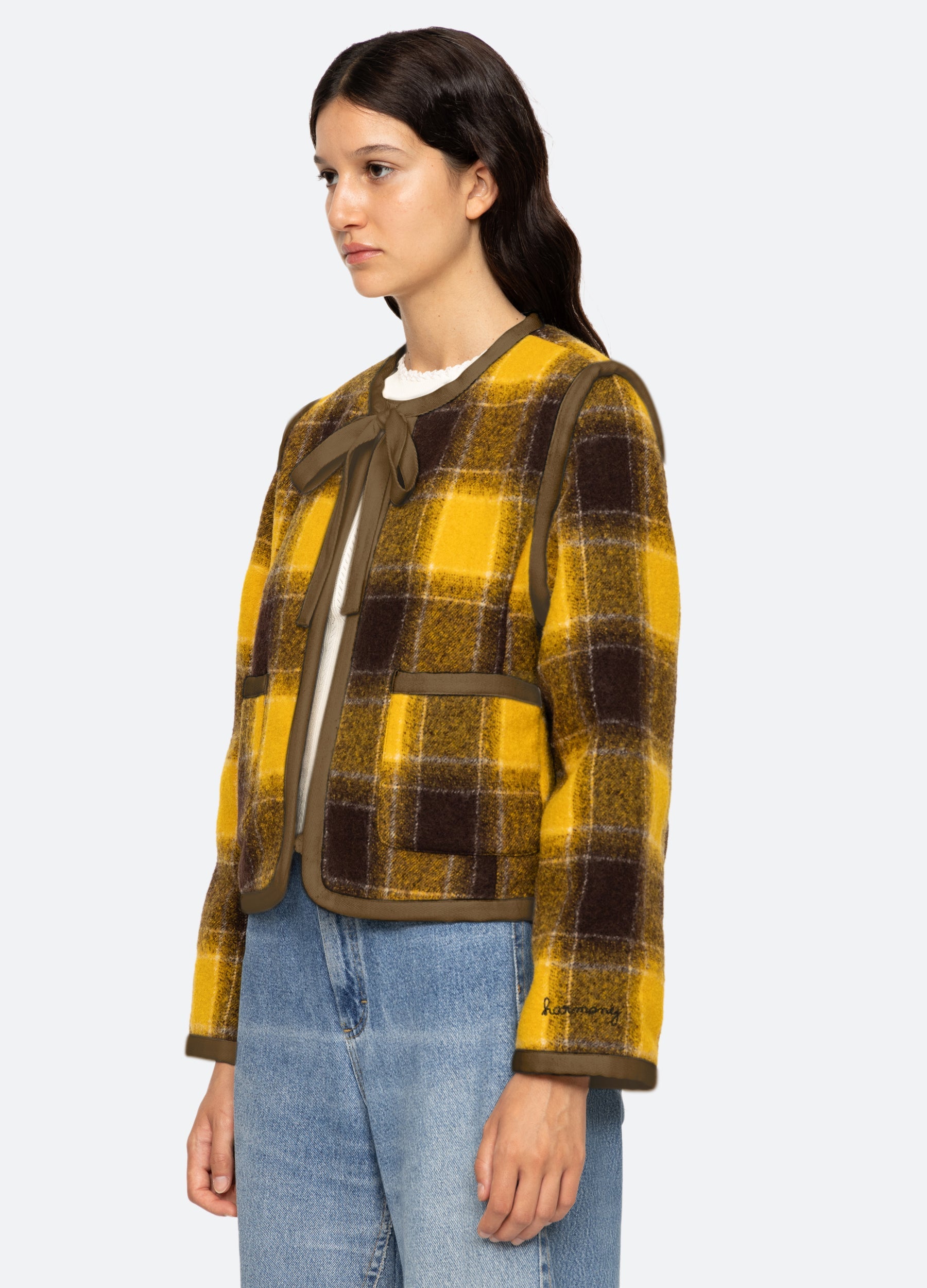 Amber Tie Front Jacket Yellow
