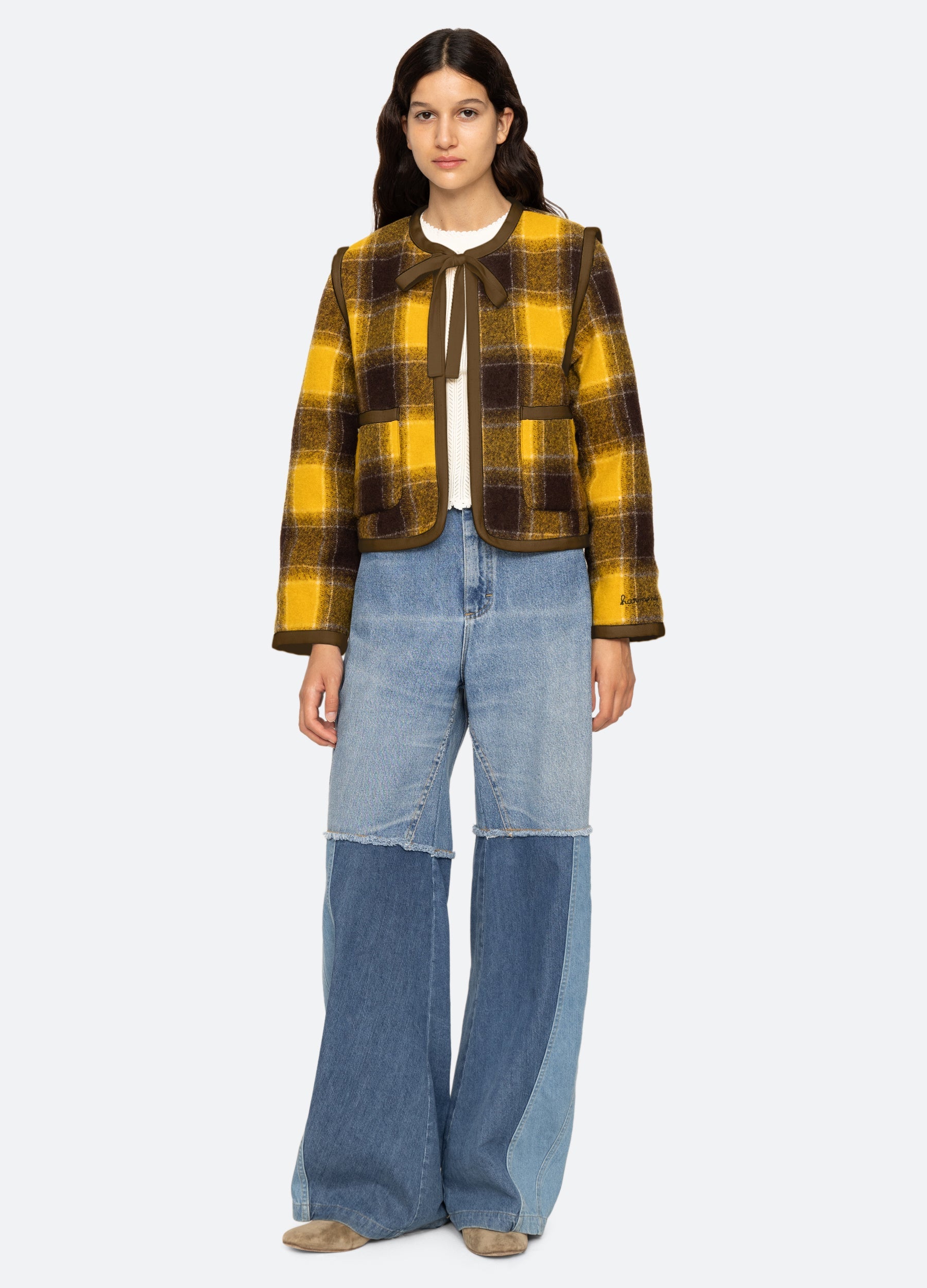 Amber Tie Front Jacket Yellow