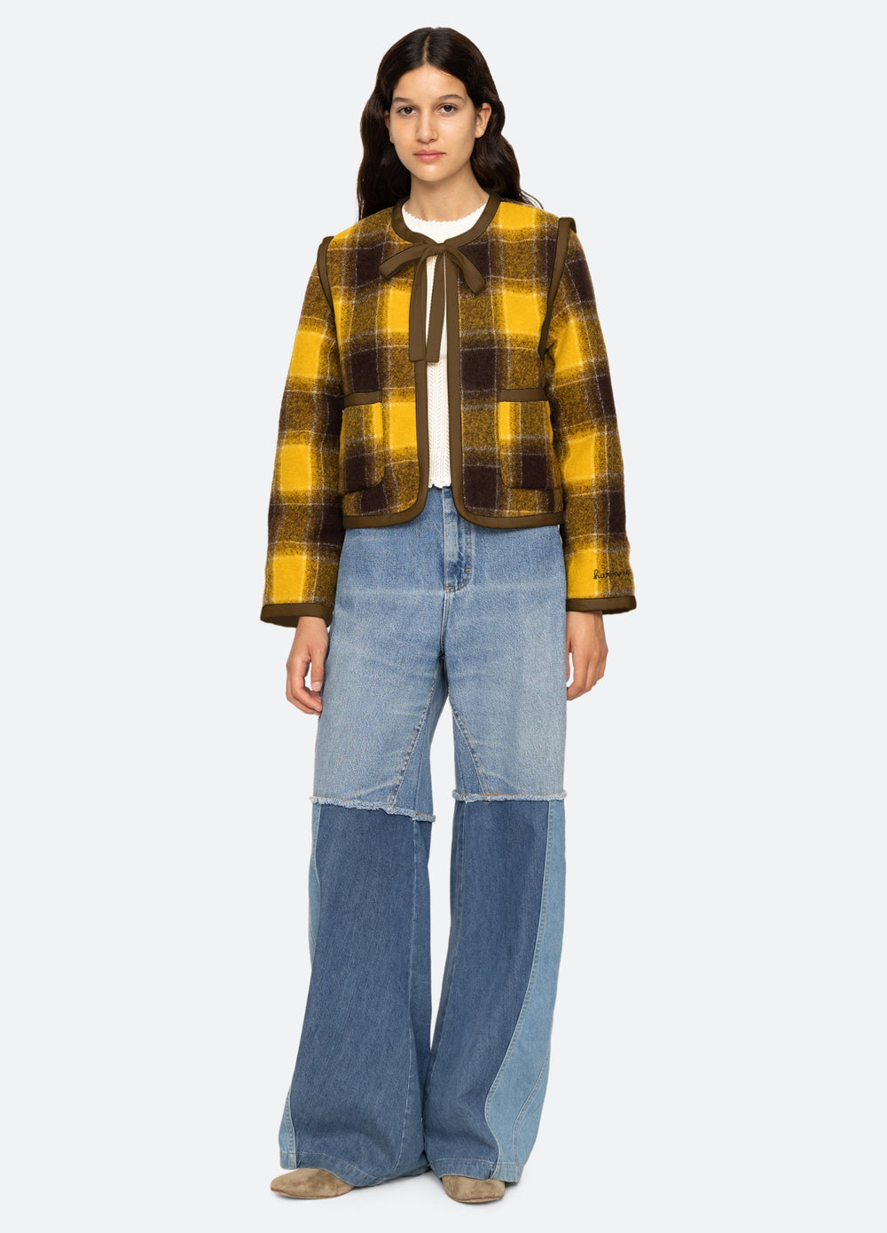 Amber Tie Front Jacket Yellow
