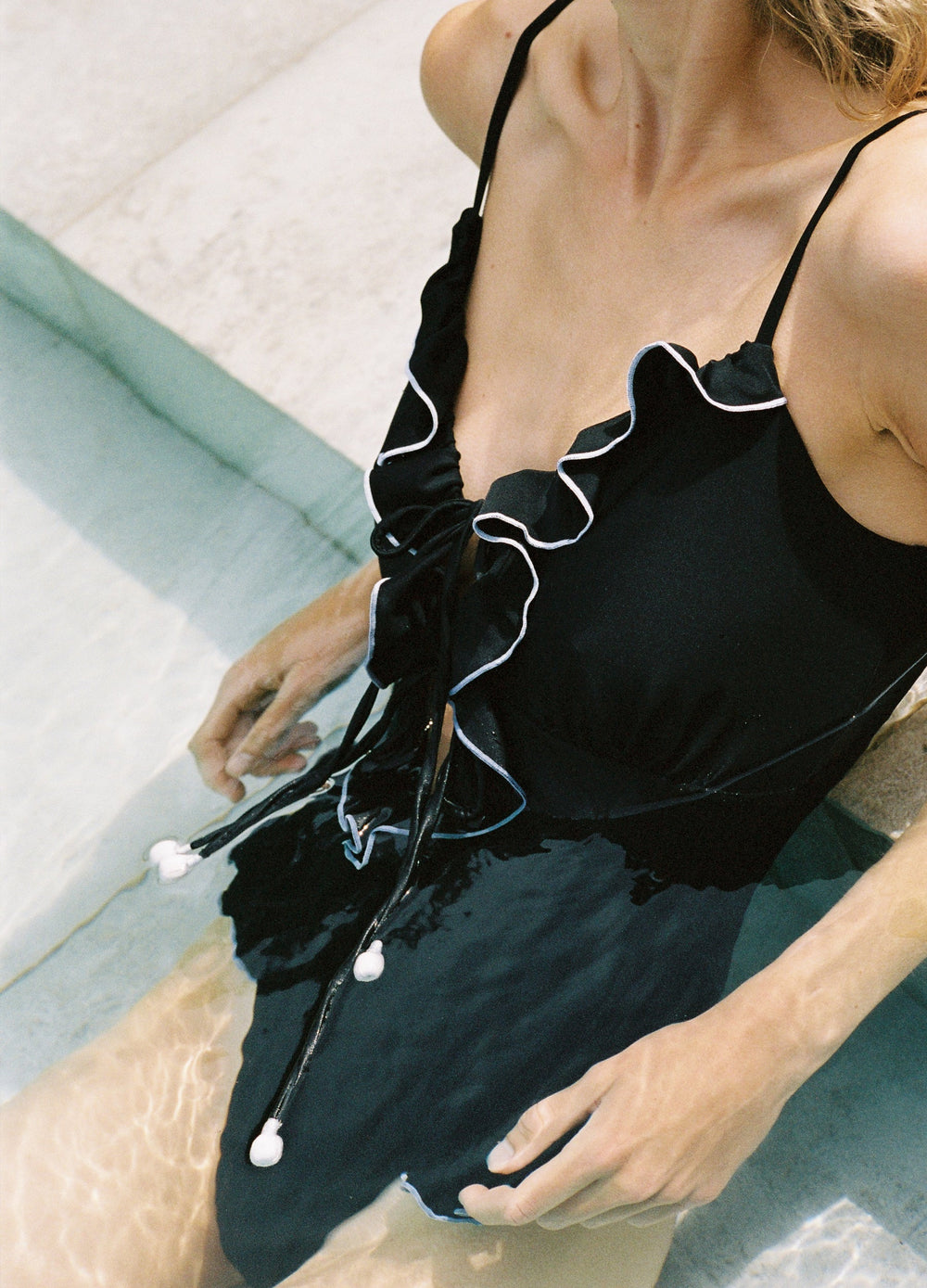 Camille Ruffle One Piece Black