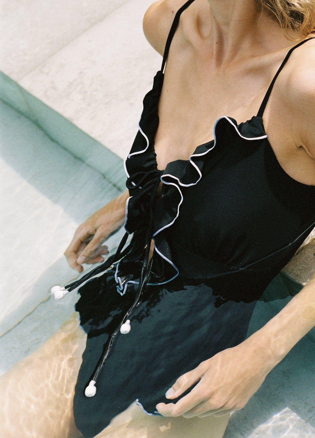 Camille Ruffle One Piece Black