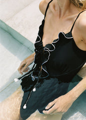 Camille Ruffle One Piece Black