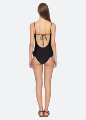 Camille Ruffle One Piece Black