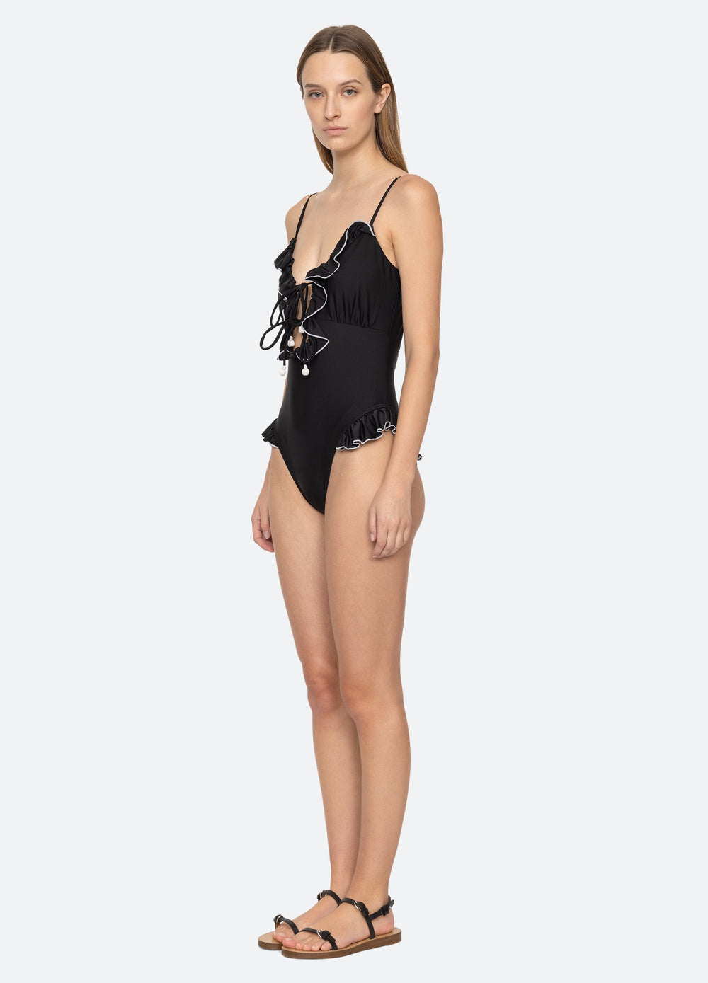Camille Ruffle One Piece Black