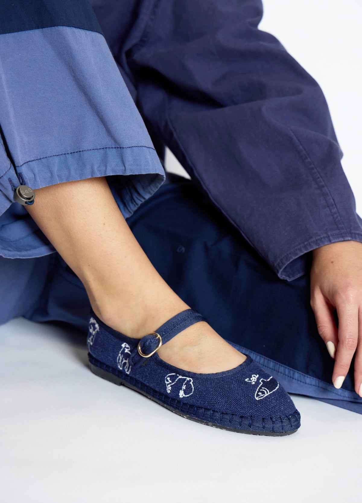 Demi Mary Jane Flats Navy