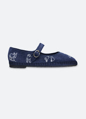 Demi Mary Jane Flats Navy