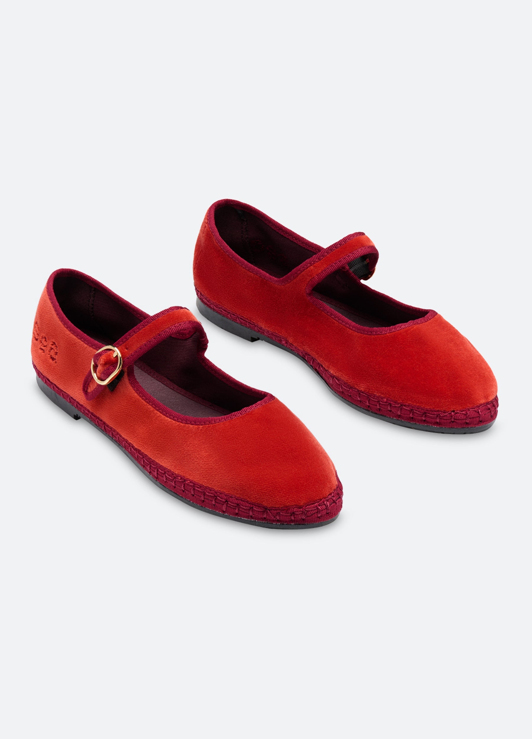 Velvet Mary Jane Flats Terracotta|Olive