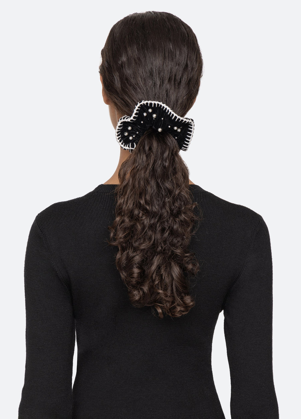 Pearl Scrunchie Black